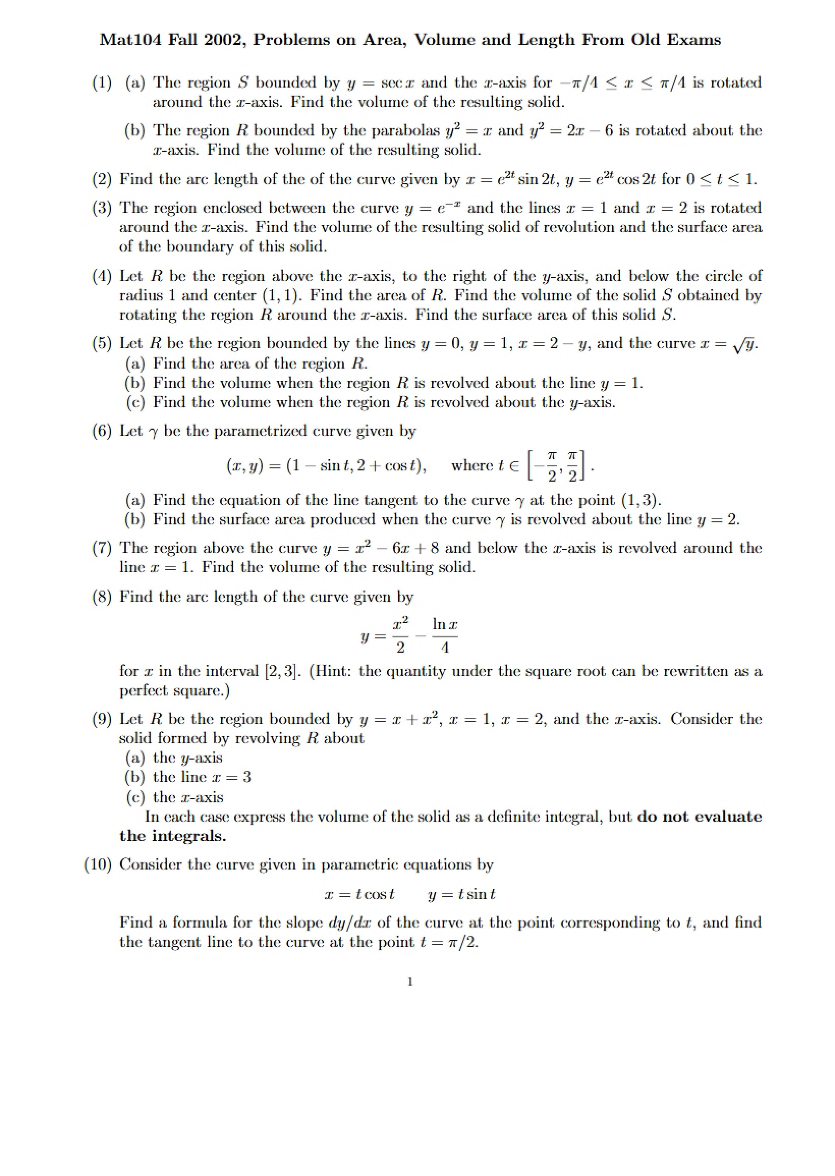 Past Examinations