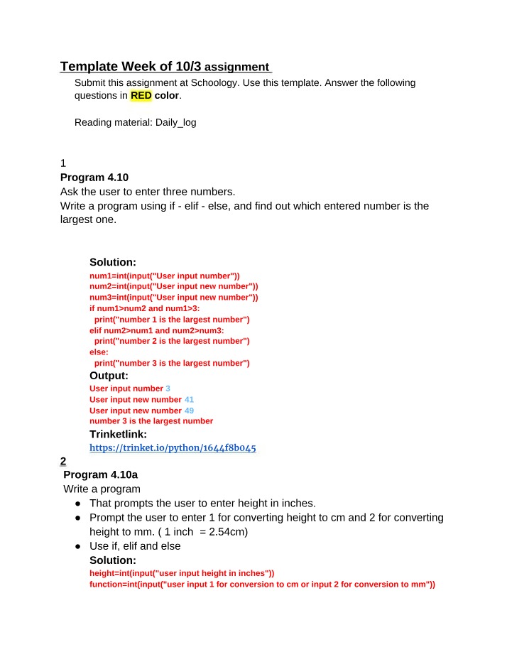 Python Programming Exercises