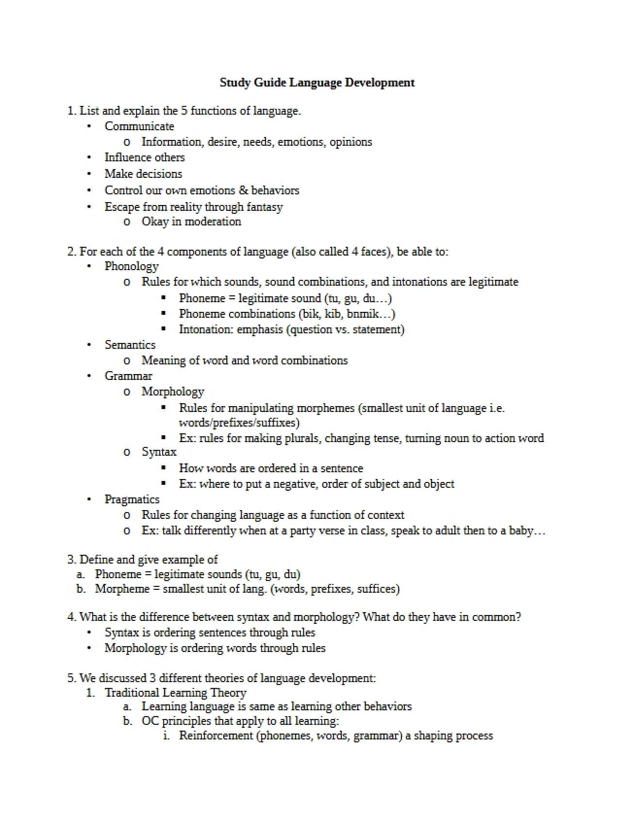Child Psychology Study Guide, Part Six