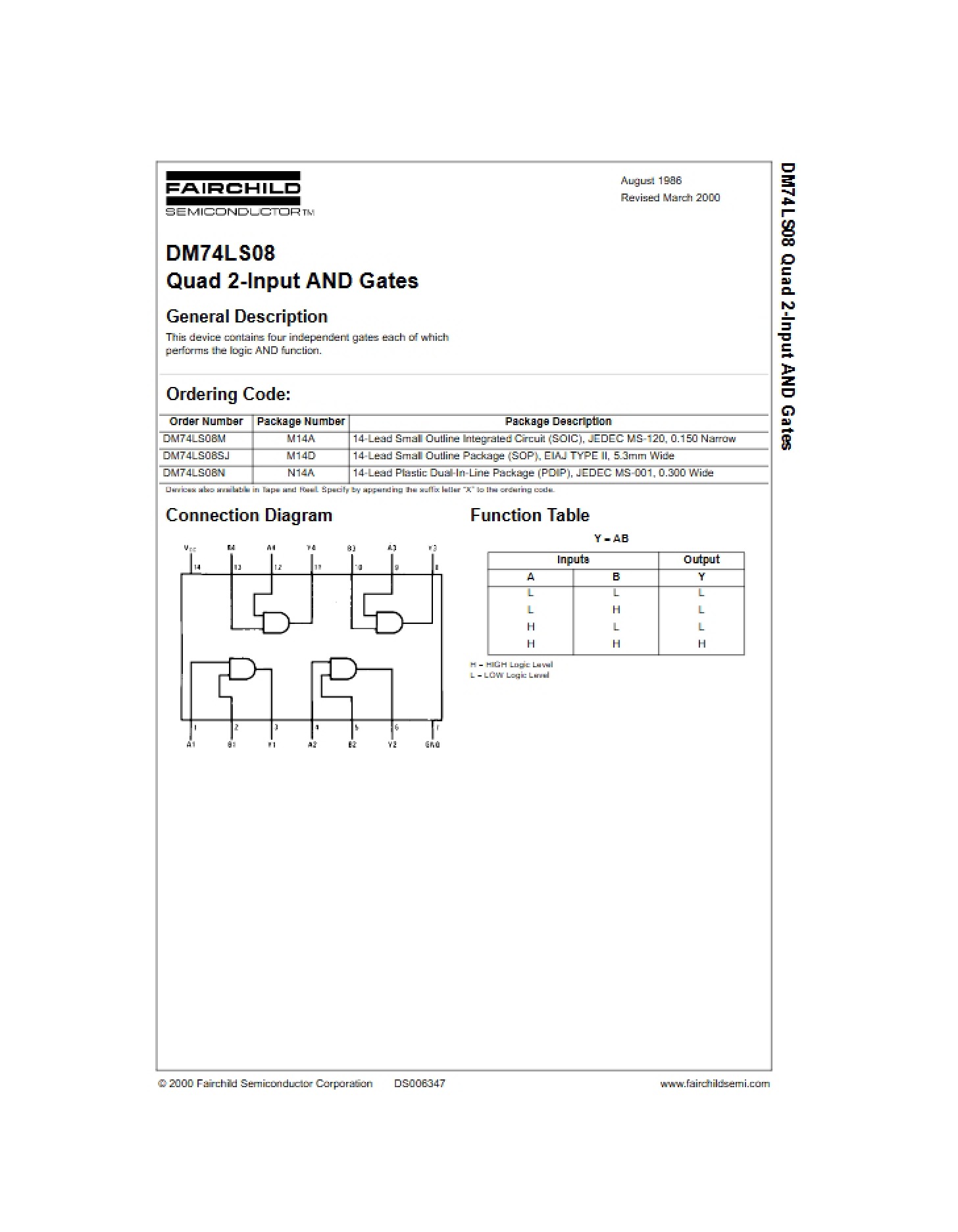 DM74LS08 Technical Data