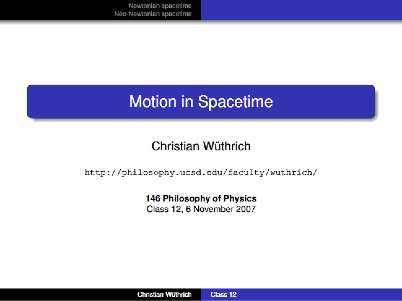 Twelfth Physics Philosophy Session