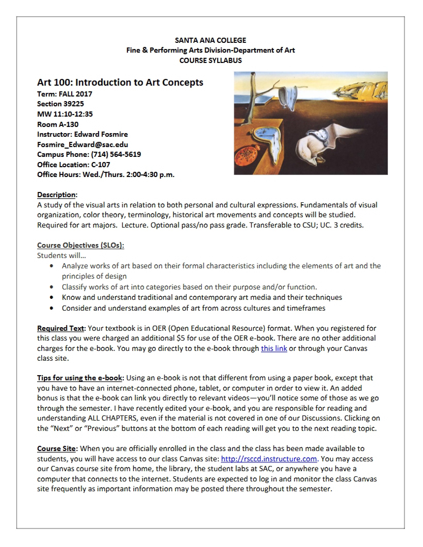 Art Concepts Course Outline