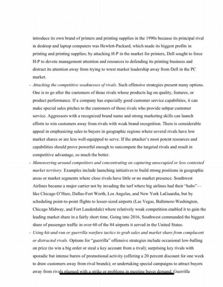 Analysis of Competitive Strategy