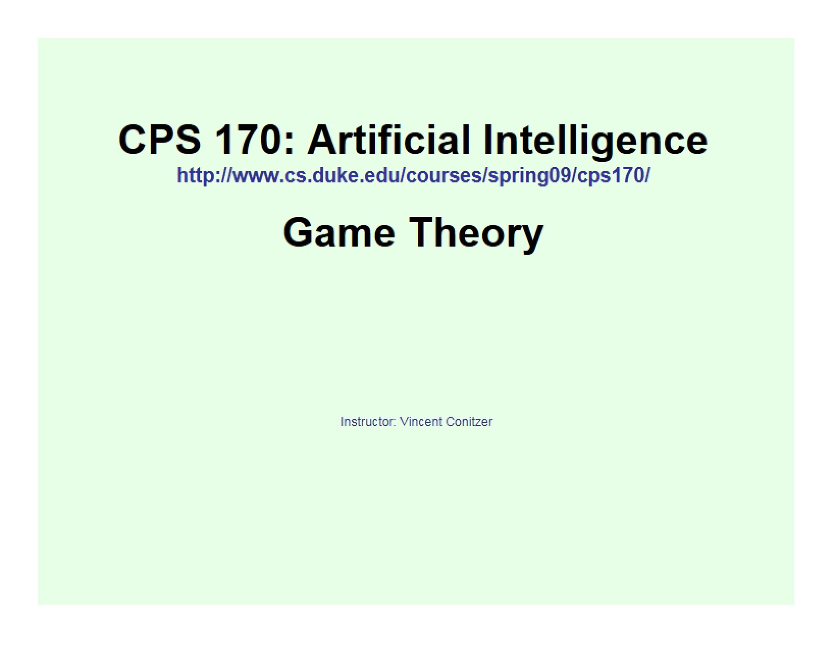 Theoretical Game Concepts