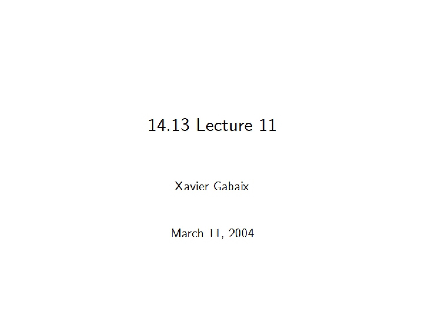 Academic Lecture Notes