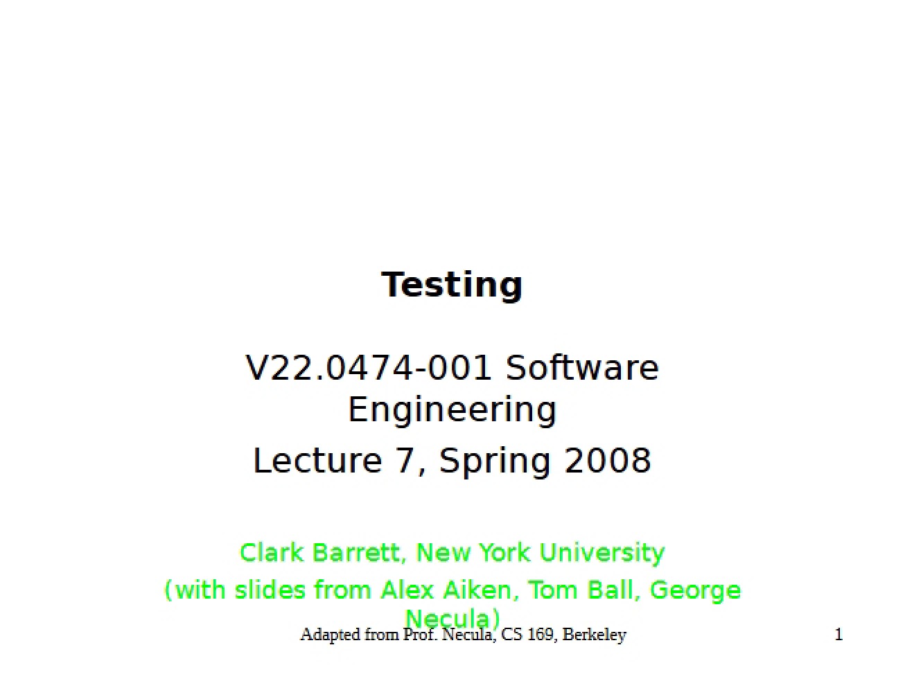 Software Testing