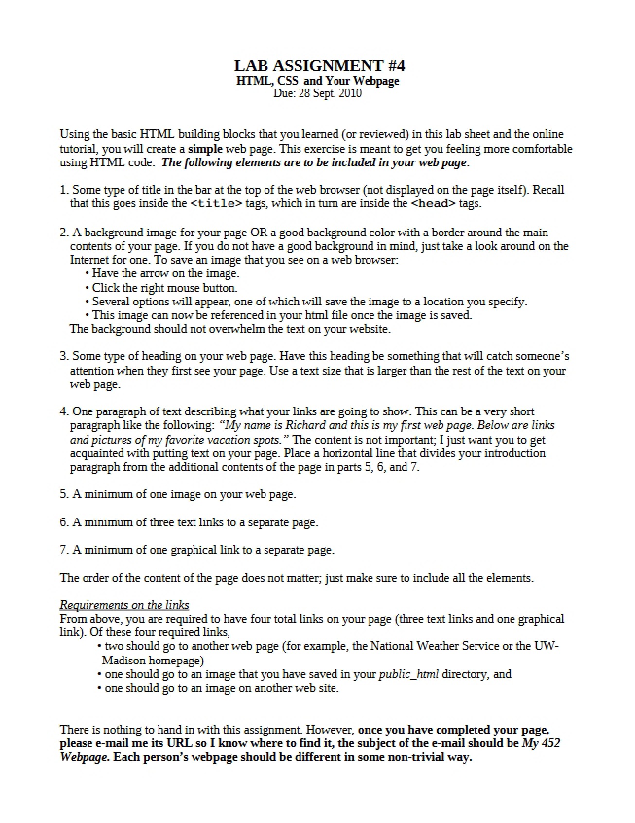 Fourth Lab Assignment
