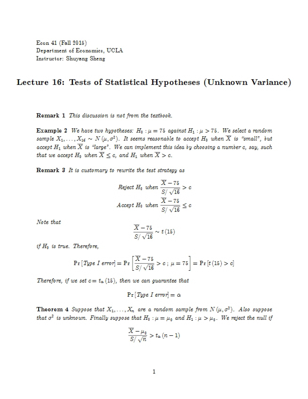 Economics Lecture 16