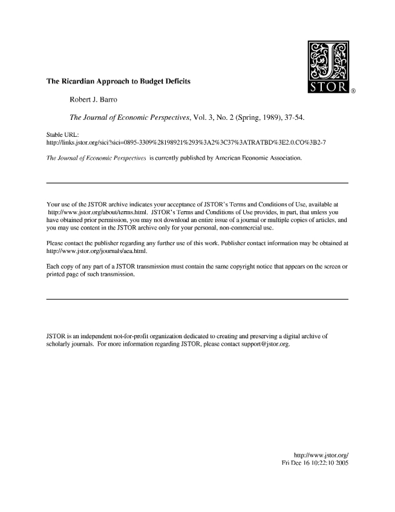 Approach to Handling Budget Deficits