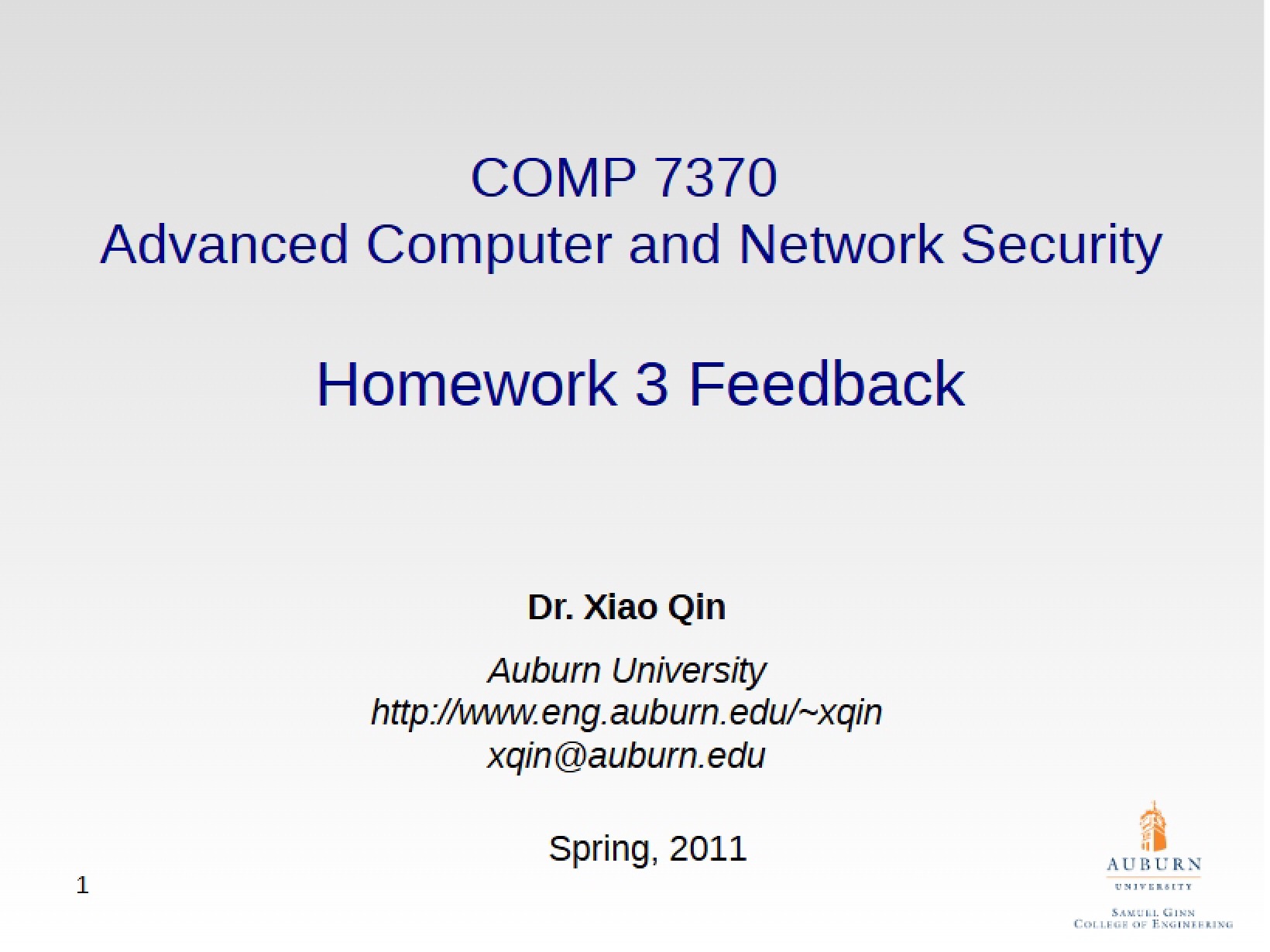 Feedback on Third Homework