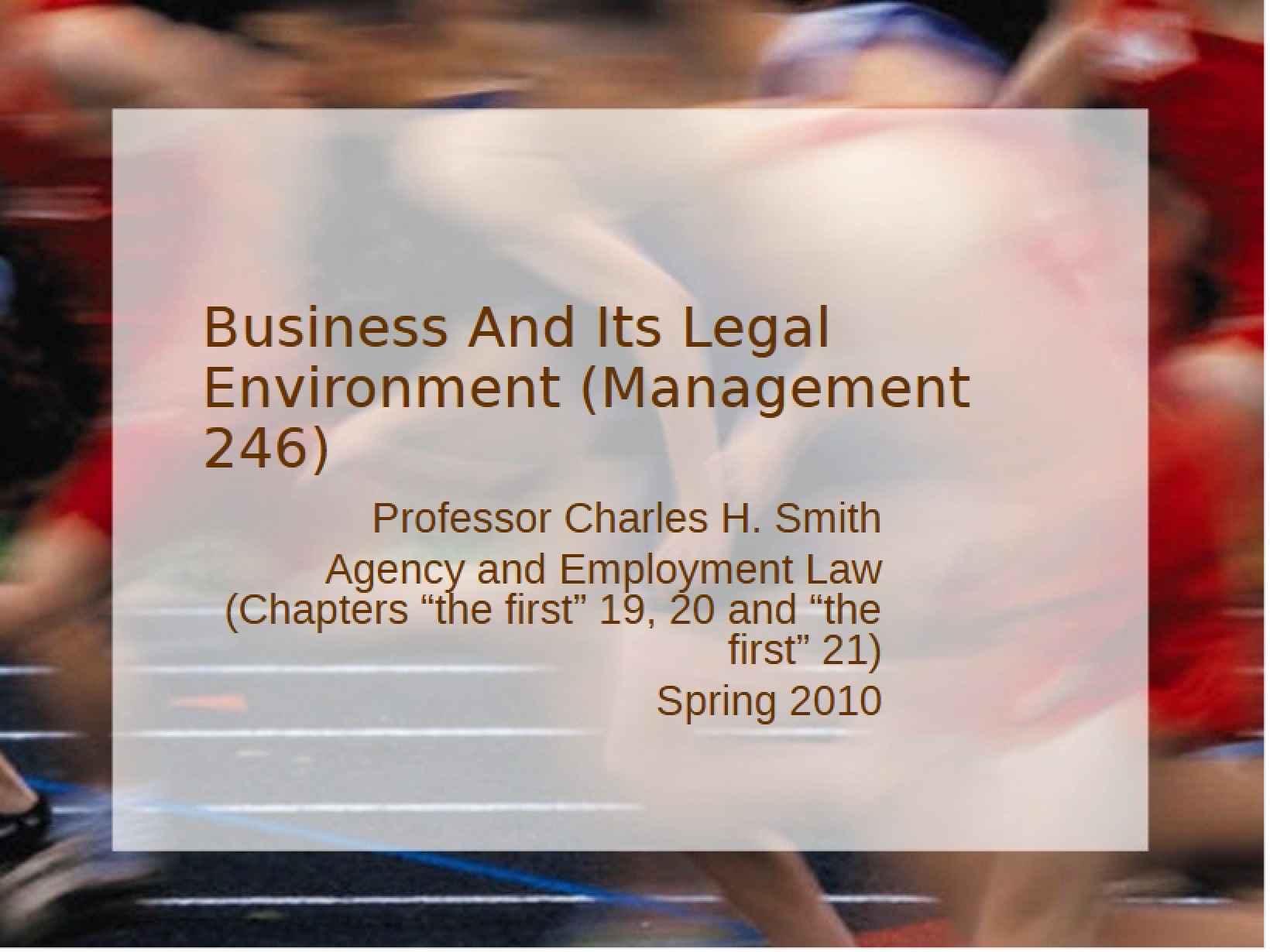 Employment and Agency Law