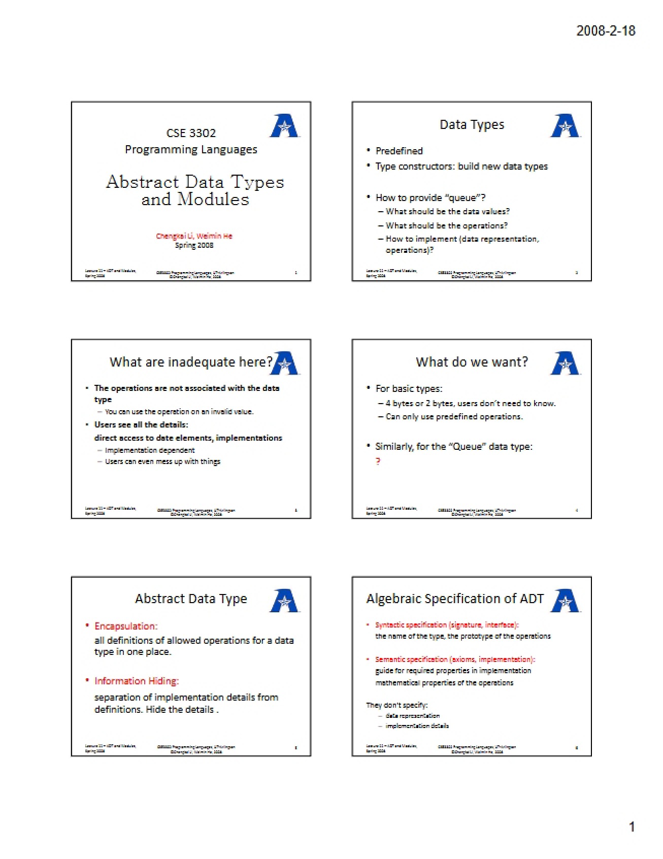 Modules and Abstract Data Types