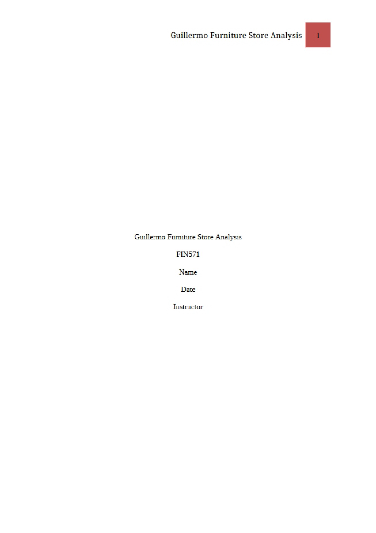 Case Study Guillermo Furniture Store
