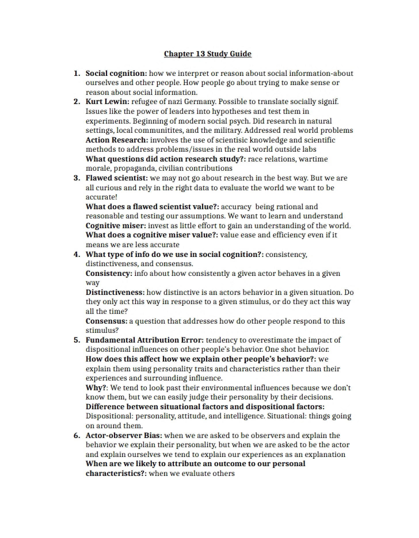 Guide for Chapter 13 Study