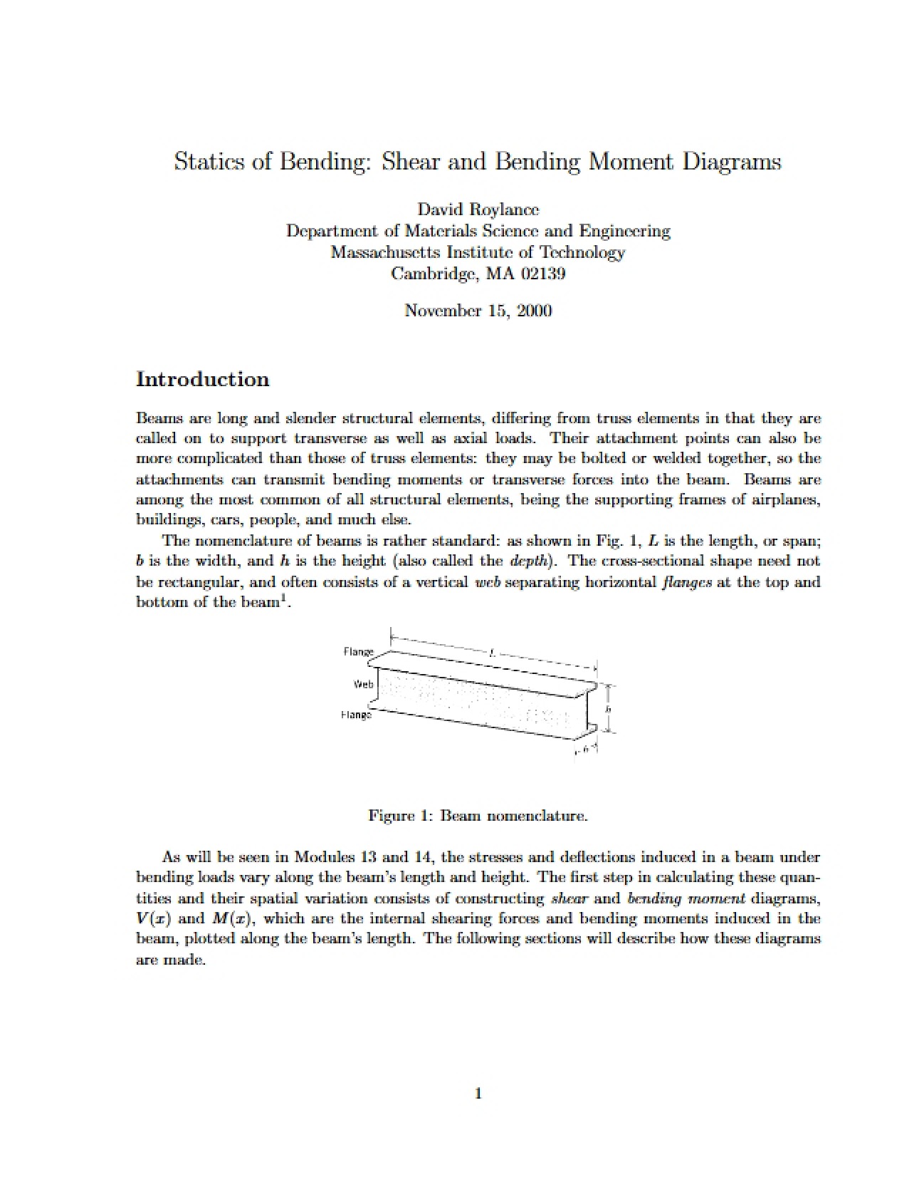 Bending Statics