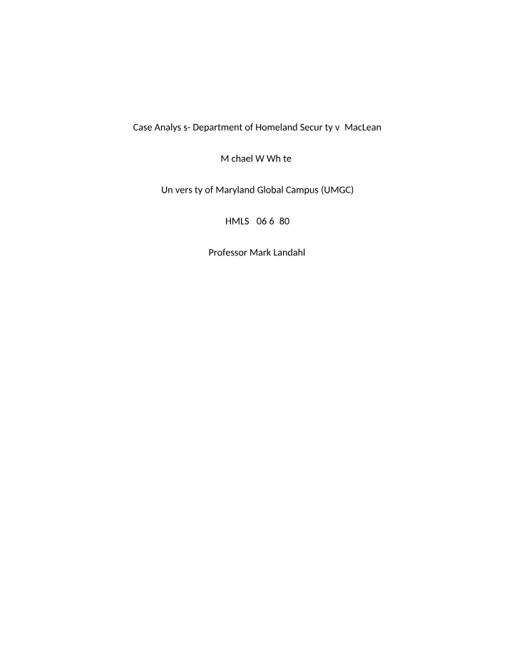 Whistleblower Protection Act and Sensitive Security Disclosures