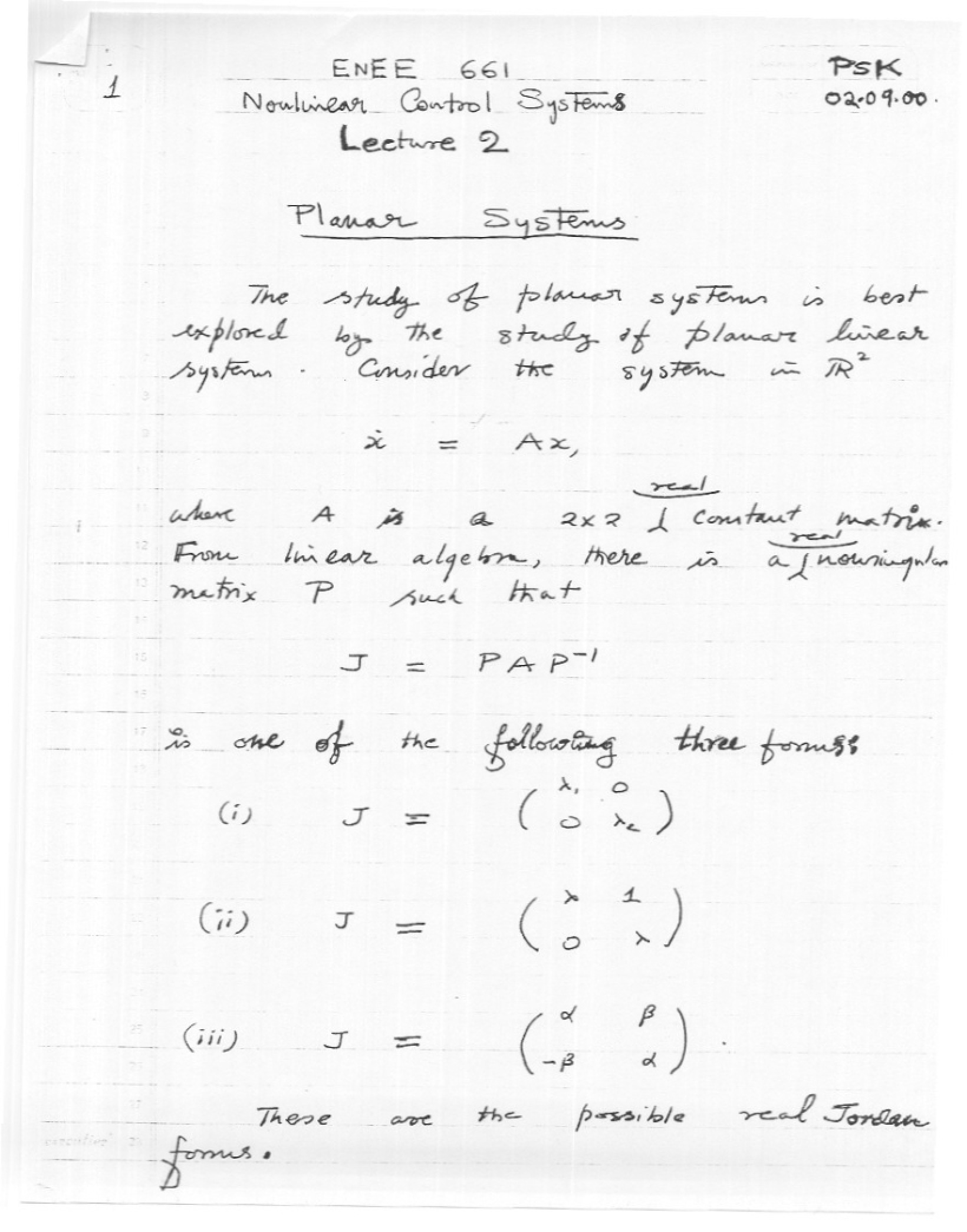 Planar System Analysis