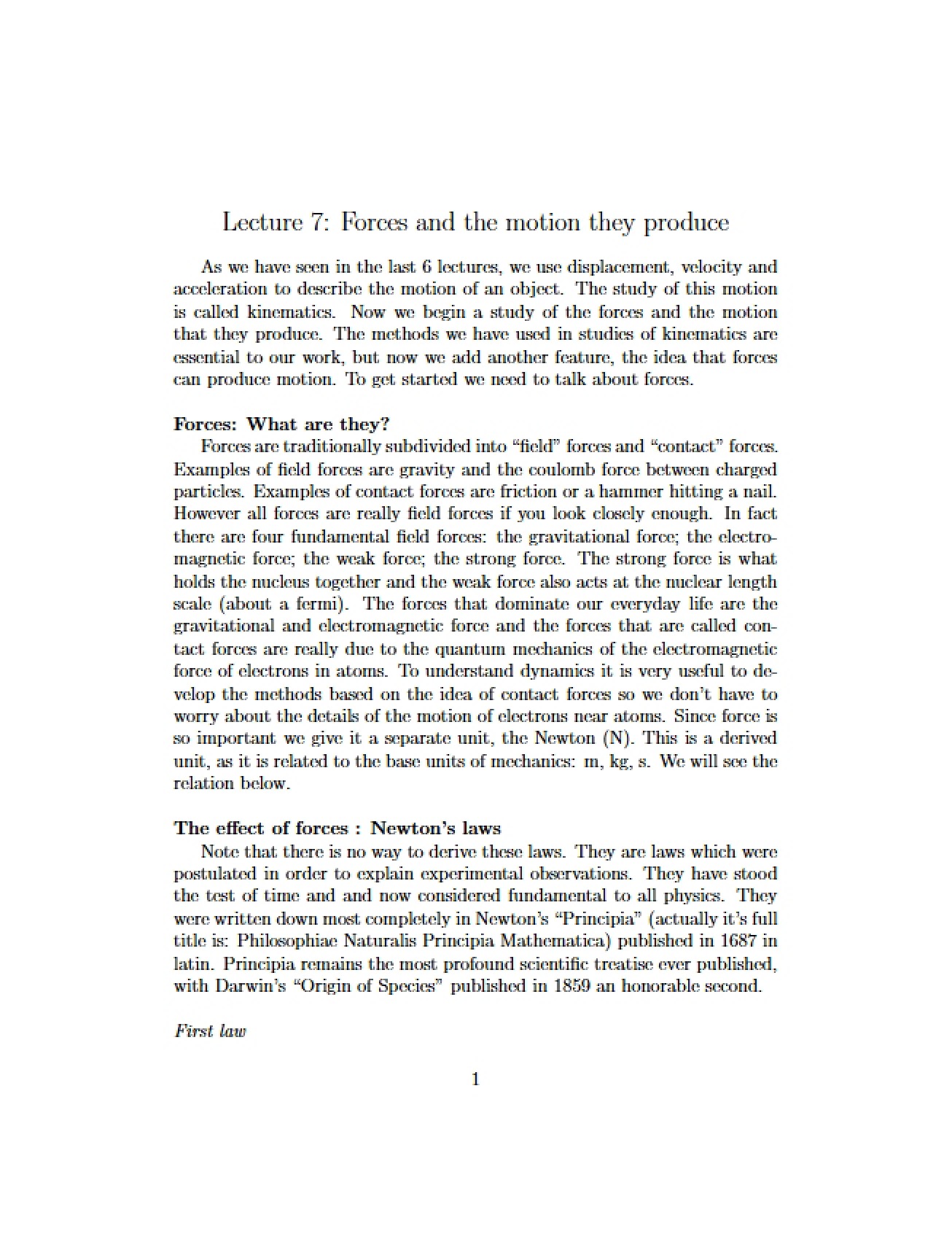 Lecture Seven