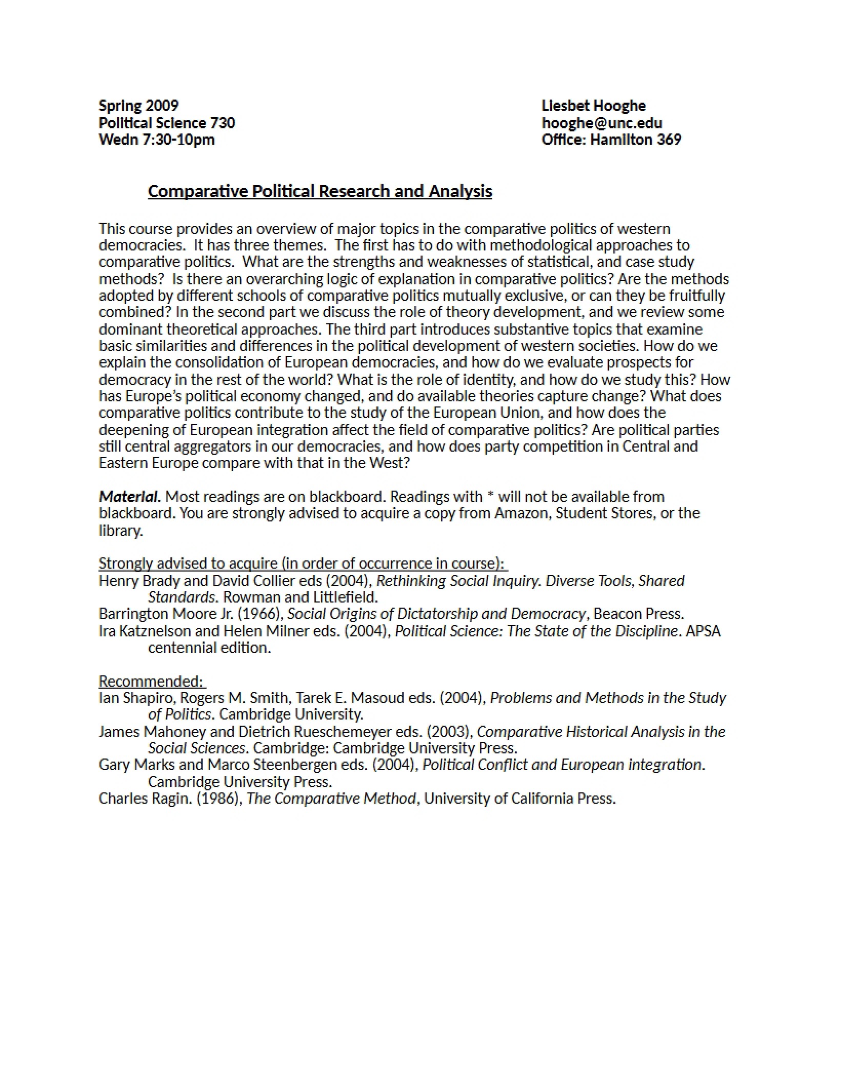 Syllabus for Poli Sci 730