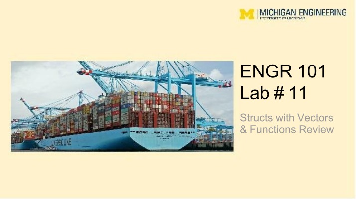 ENGR 101 Lab 11 Review - Structs with Vectors and Functions