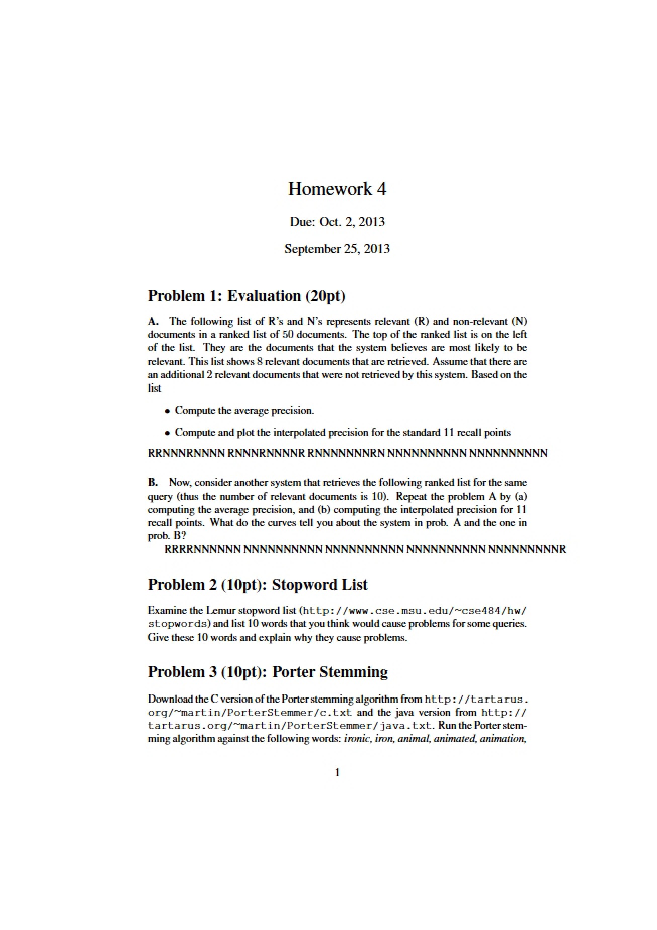 Info Retrieval Homework