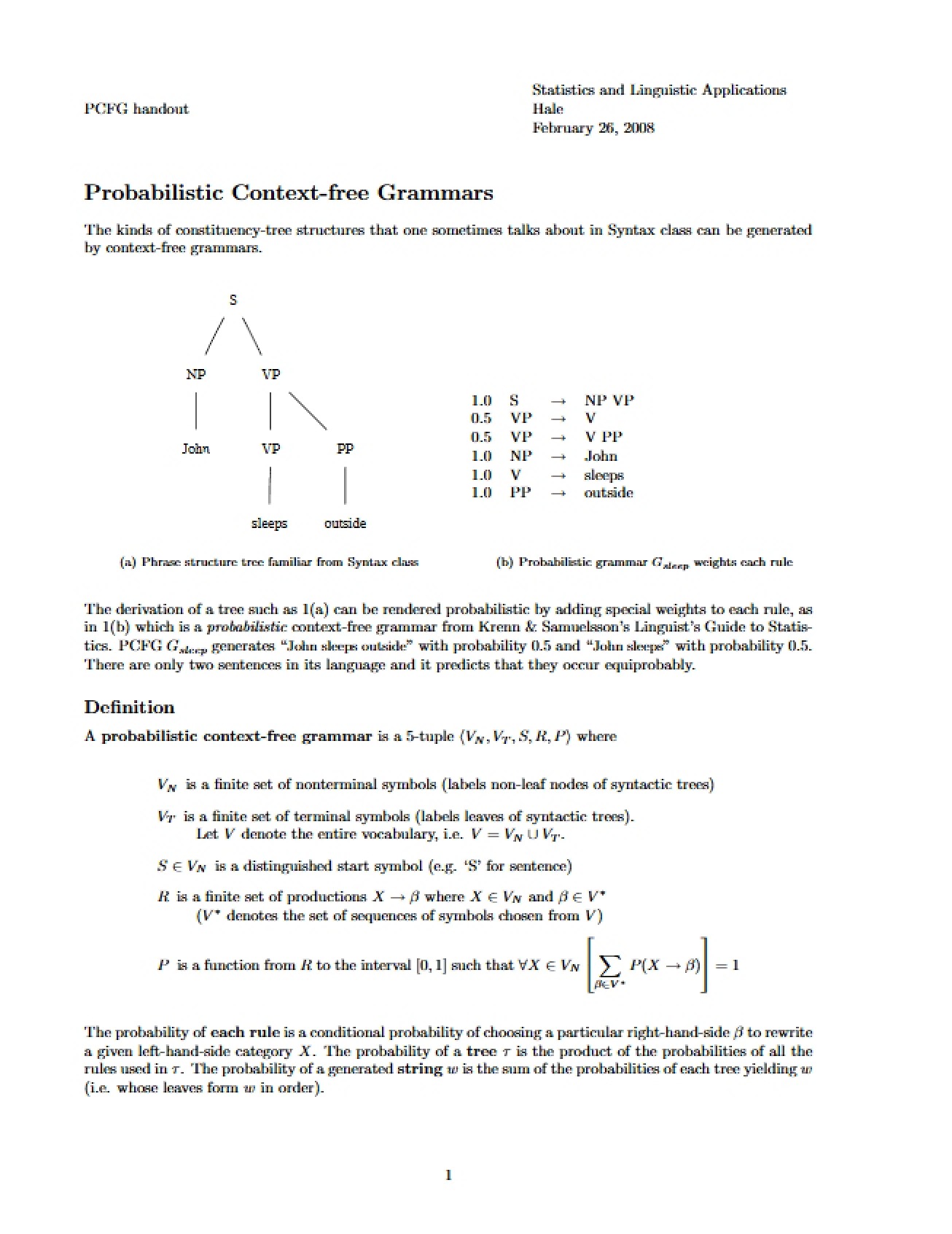 Linguistic Applications and Statistics