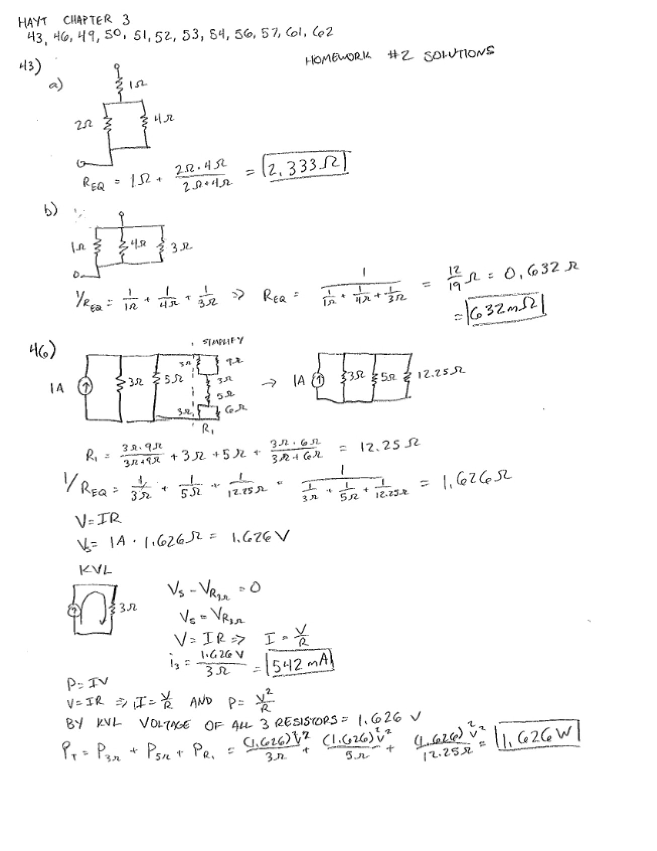Homework Two Solution Key