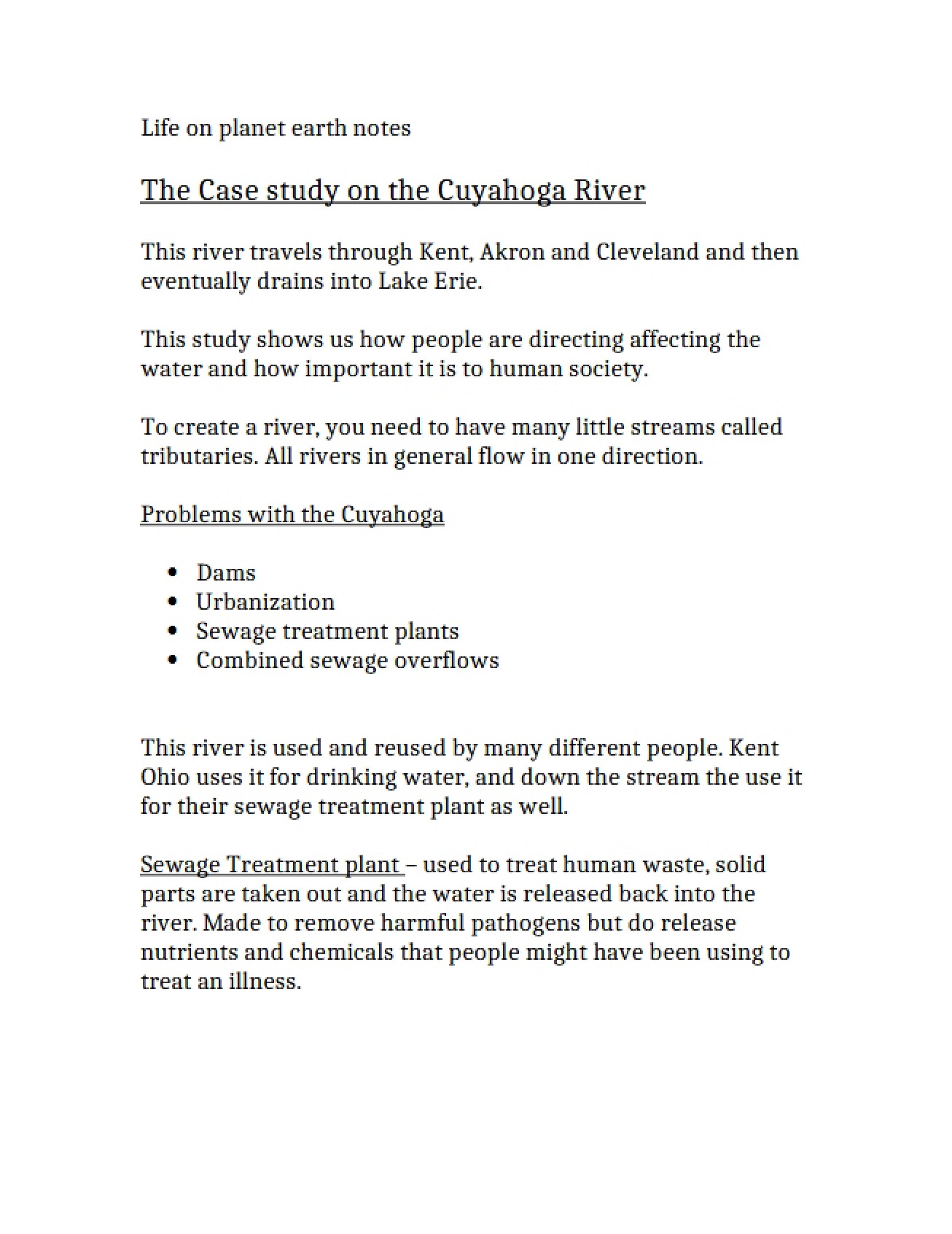 Cuyahoga River Case Study