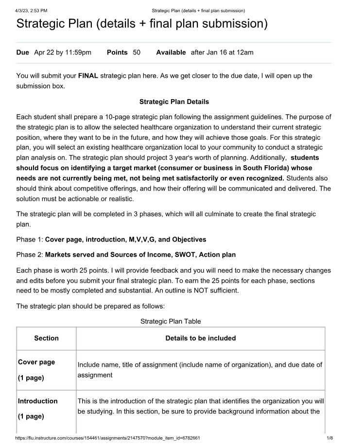 Healthcare Organizations - Strategic Plan Development