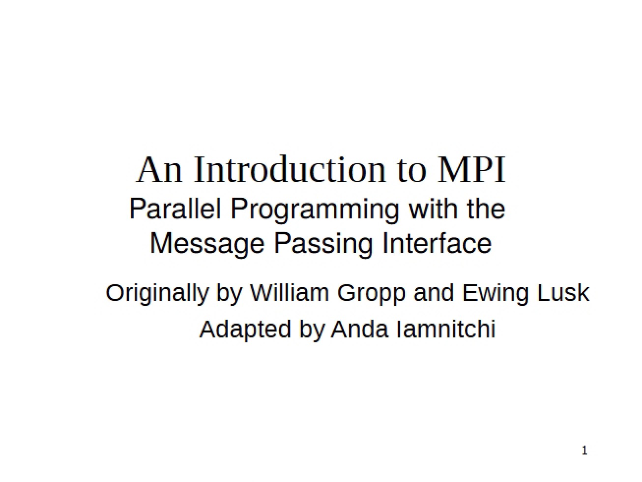 MPI Parallel Programming Introduction