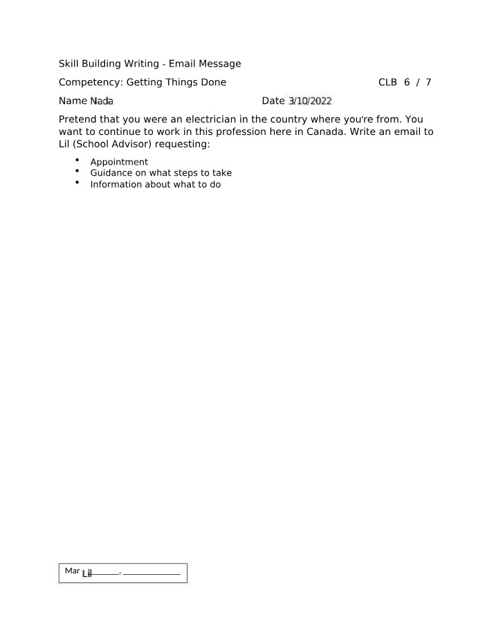 Writing an Email Message - Skill Building