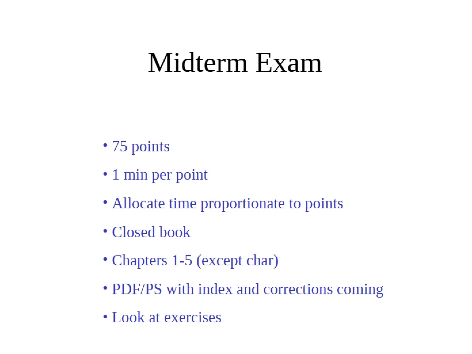 Programming Midterm Examination