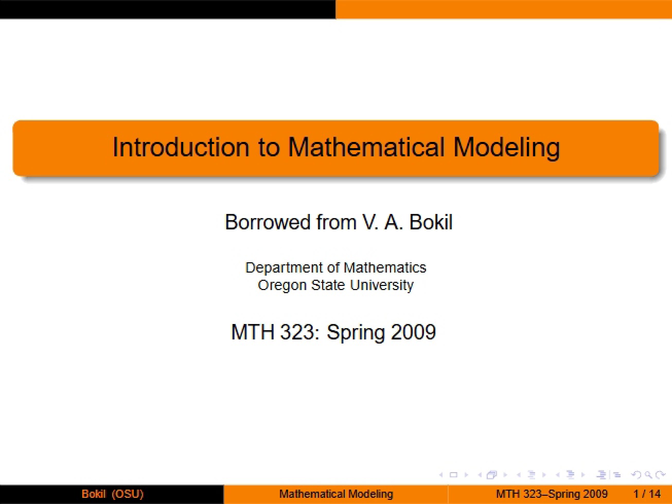 Modeling in Mathematics