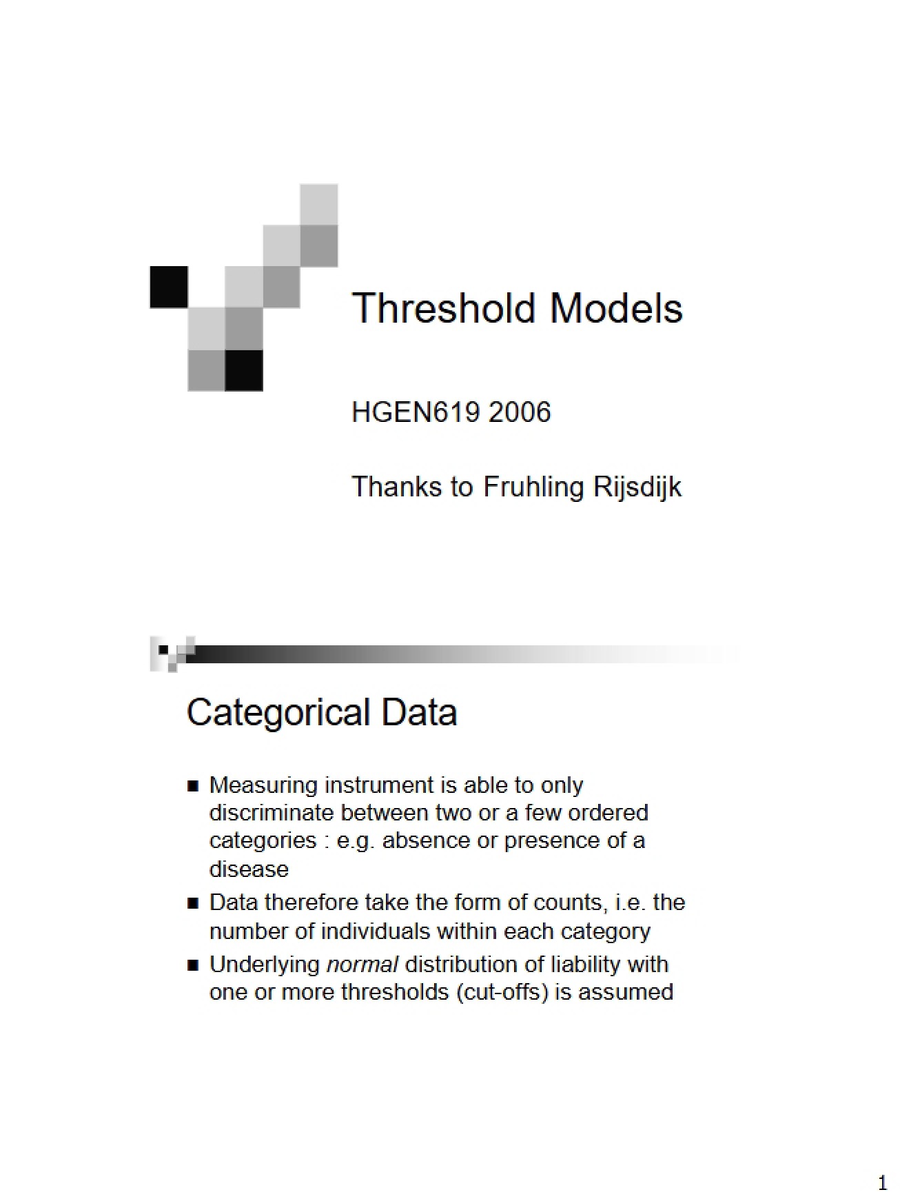 Modeling Thresholds