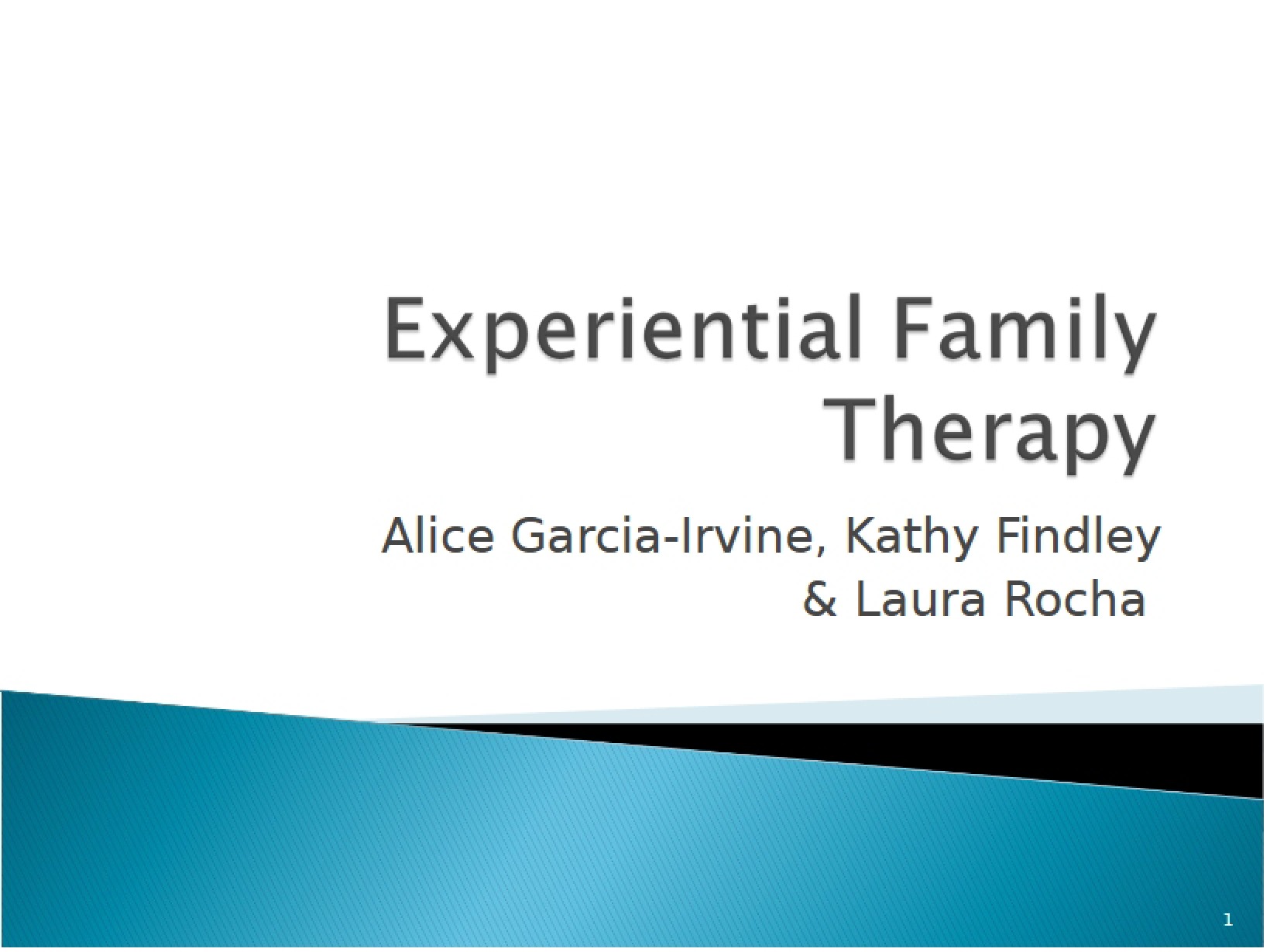 Family Therapy Experiments