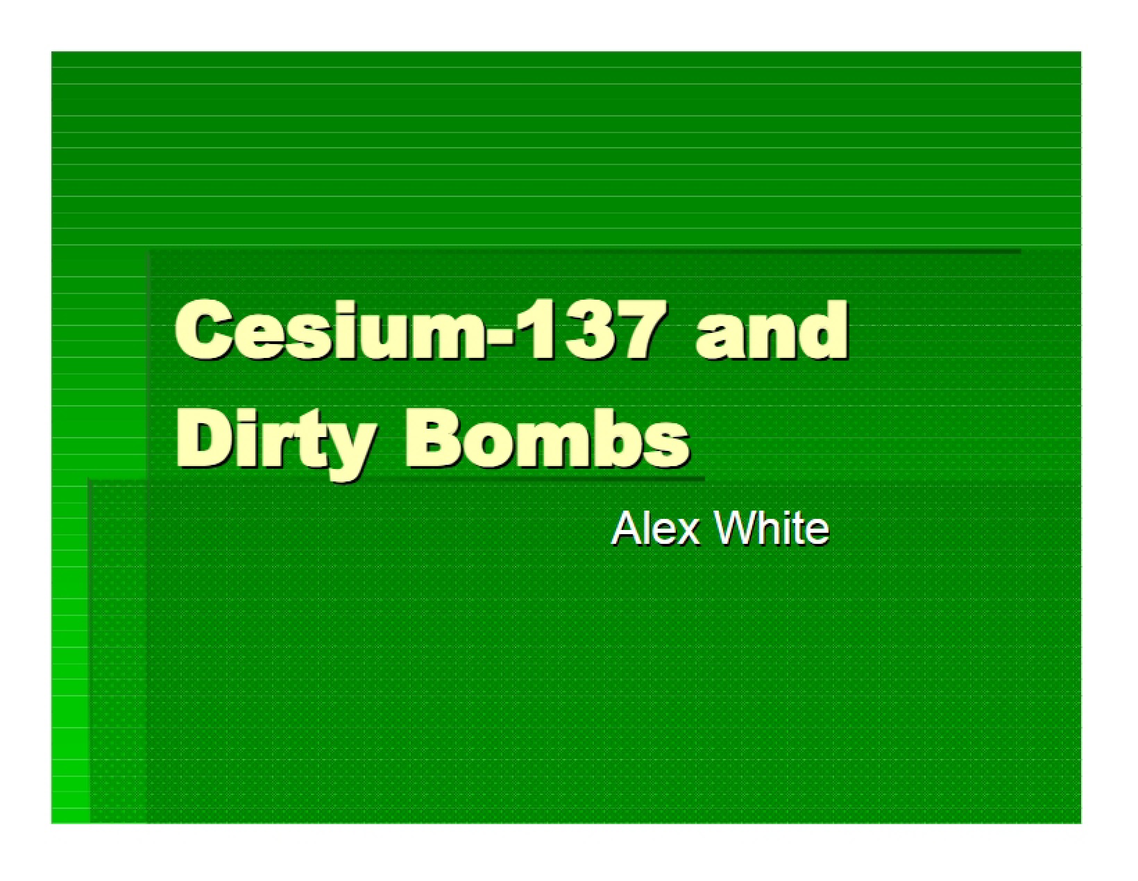 137-Cesium Isotope