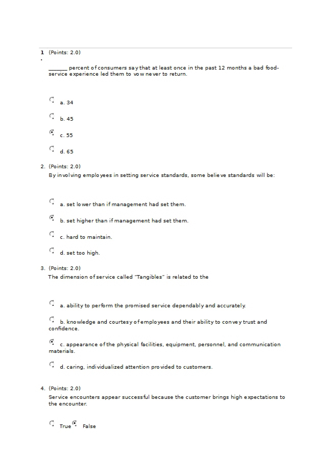 Restaurant Operations Quiz 6