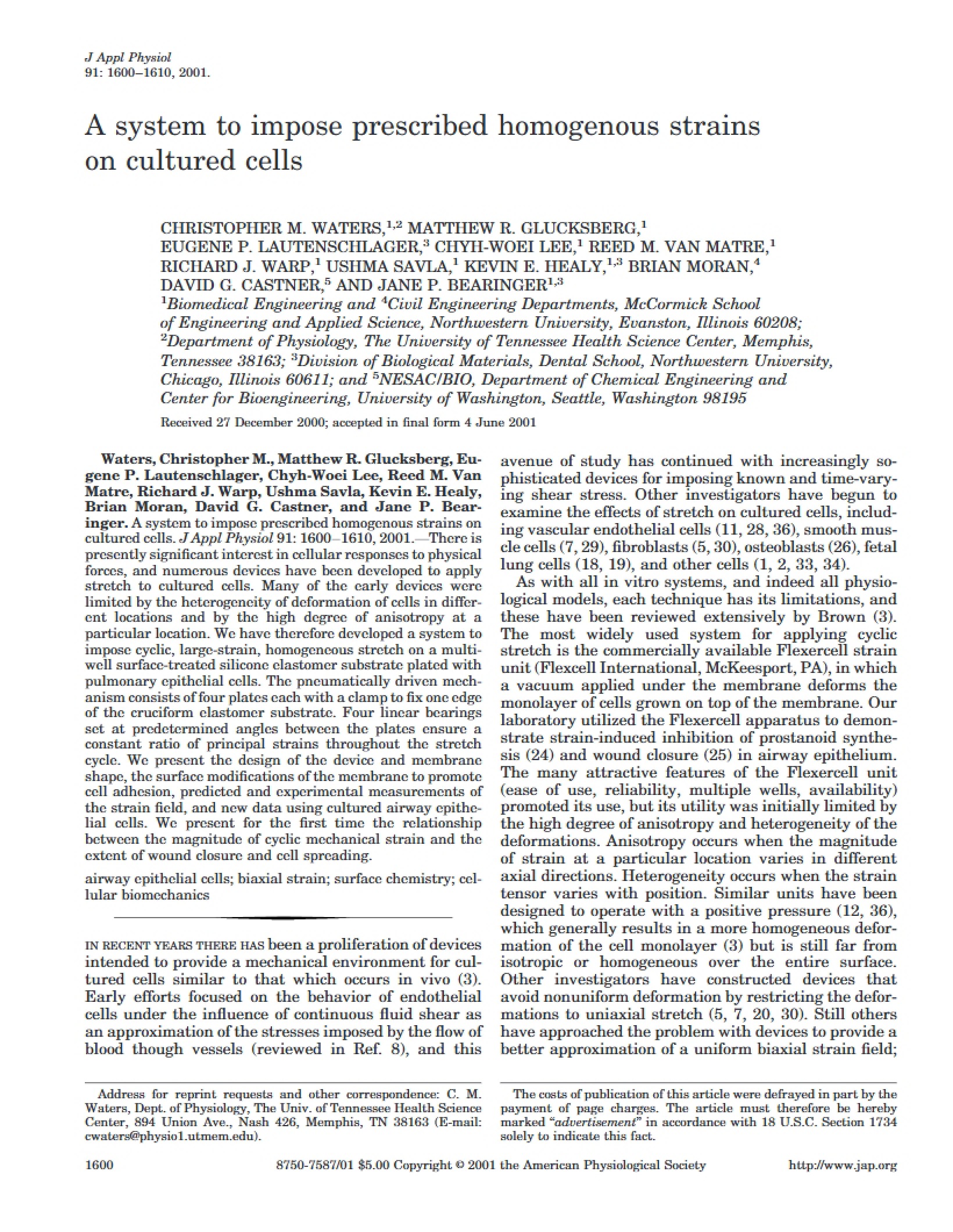 Cultured Cells and Homogenous Strains