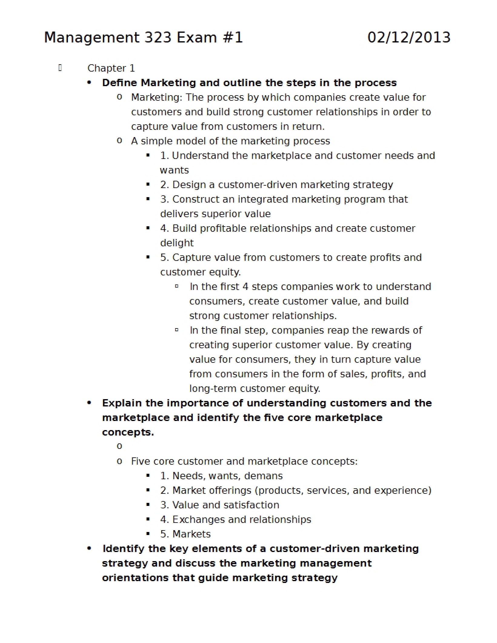 Examination for Management 323