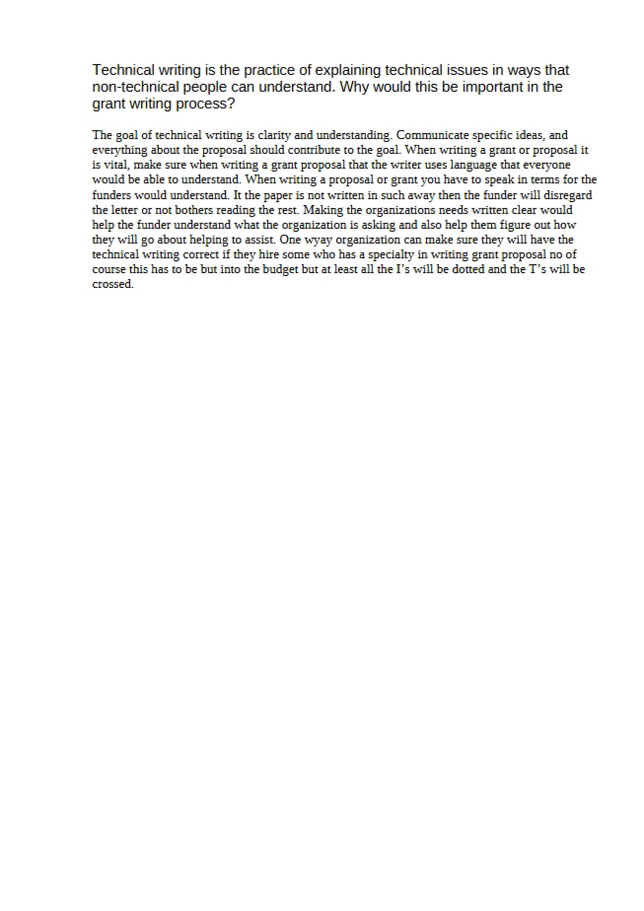Writing (Technical)