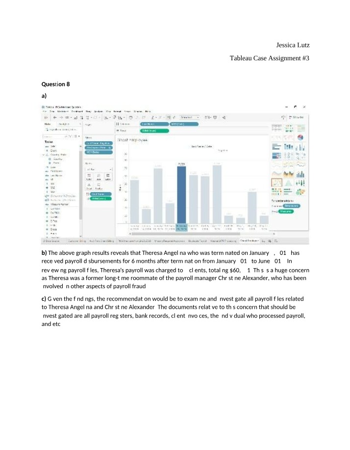 Payroll Fraud and Billing Irregularities Uncovered in Tableau