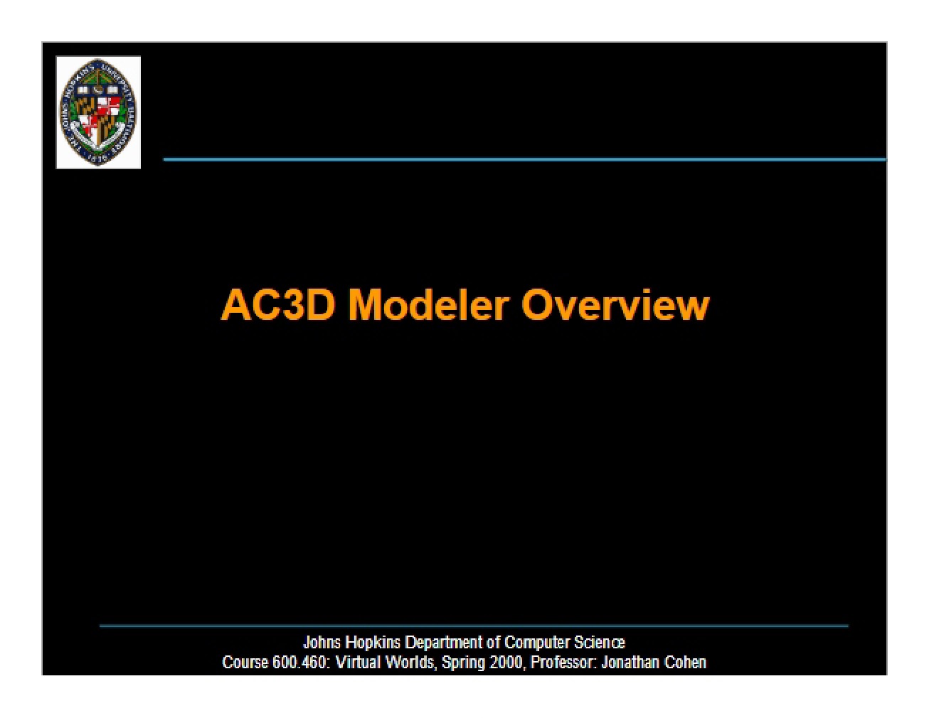 Overview of the AC3D Modeler