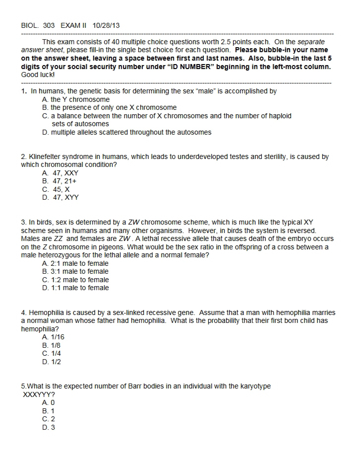 Examination II