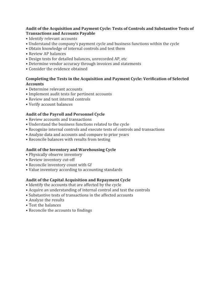 Audit of a Company