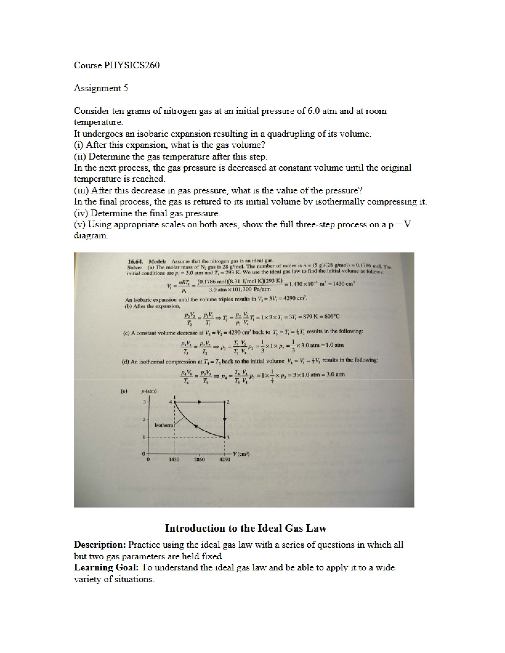 Fifth Homework Assignment