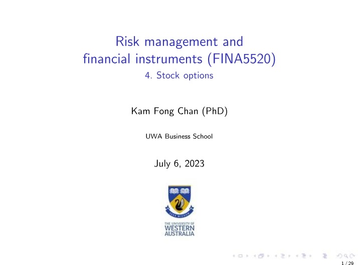 FINA5520 - Lecture 4