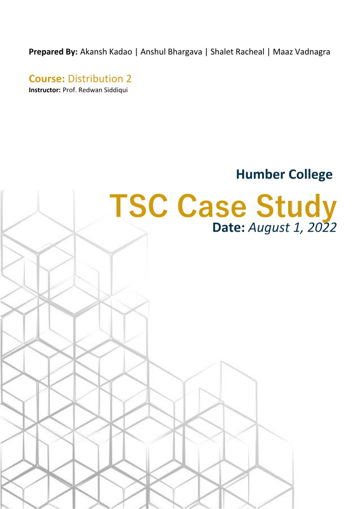 Distribution 2 - Group Case Study 3