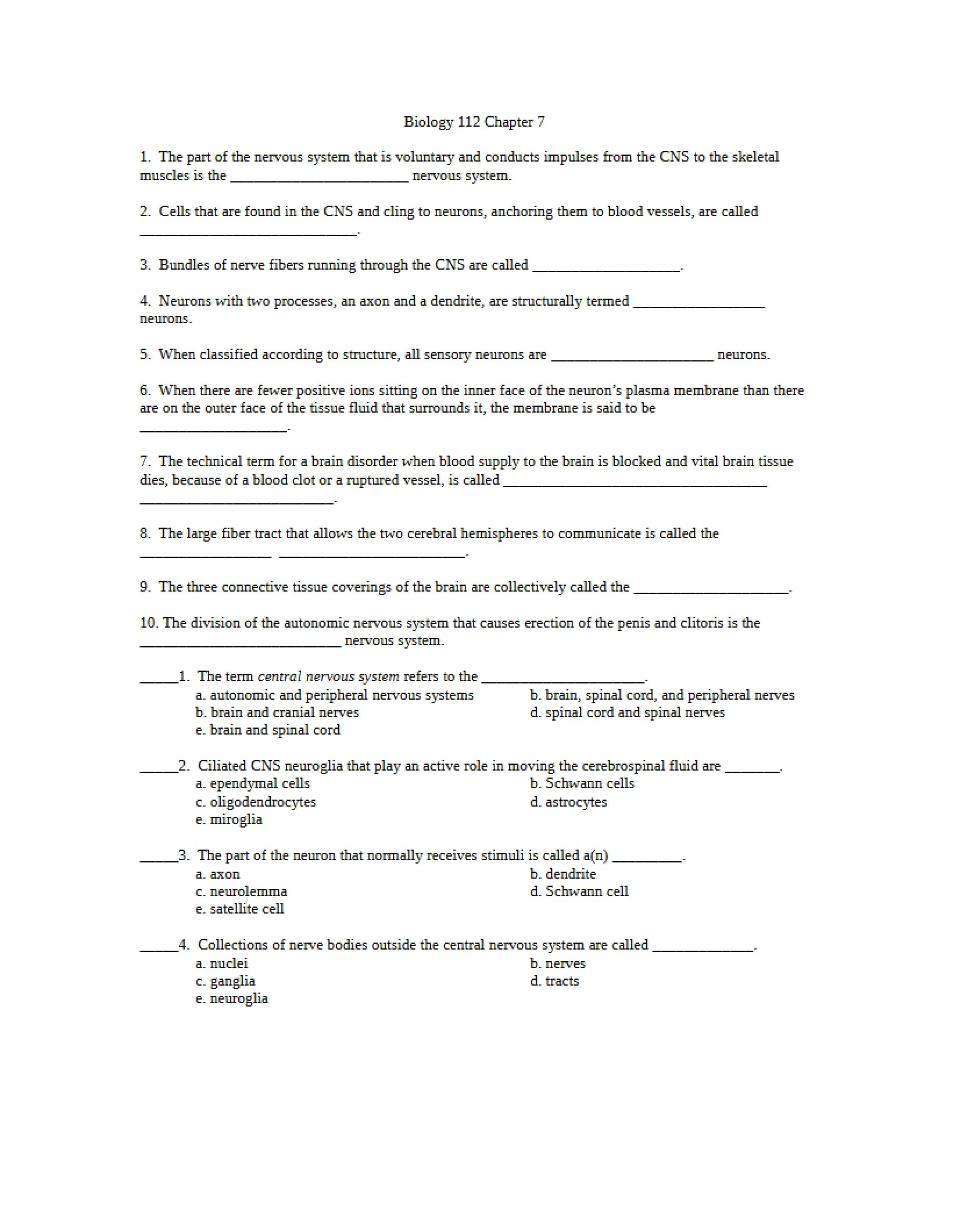 A&P Study Notes