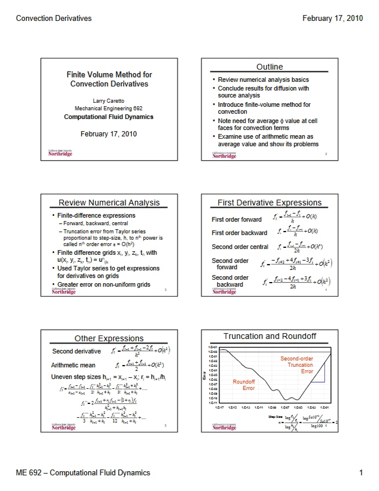 Convection Derivatives Finite Volume Method