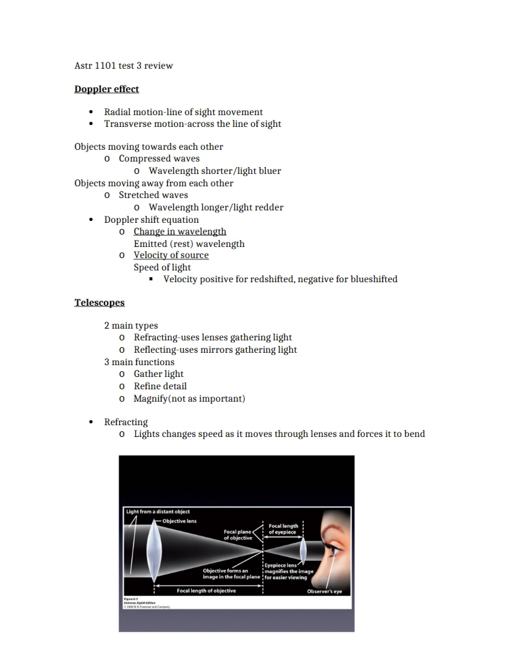 Review Sheet Test 3